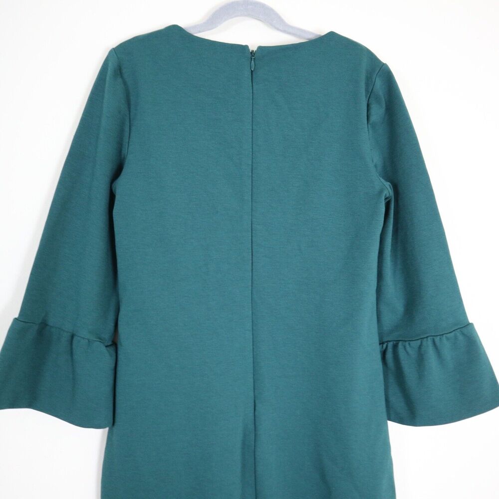 Boden US 2P Lavinia Ponte Knit Sheath Dress Flared Sleeve Green - Picture 10 of 11